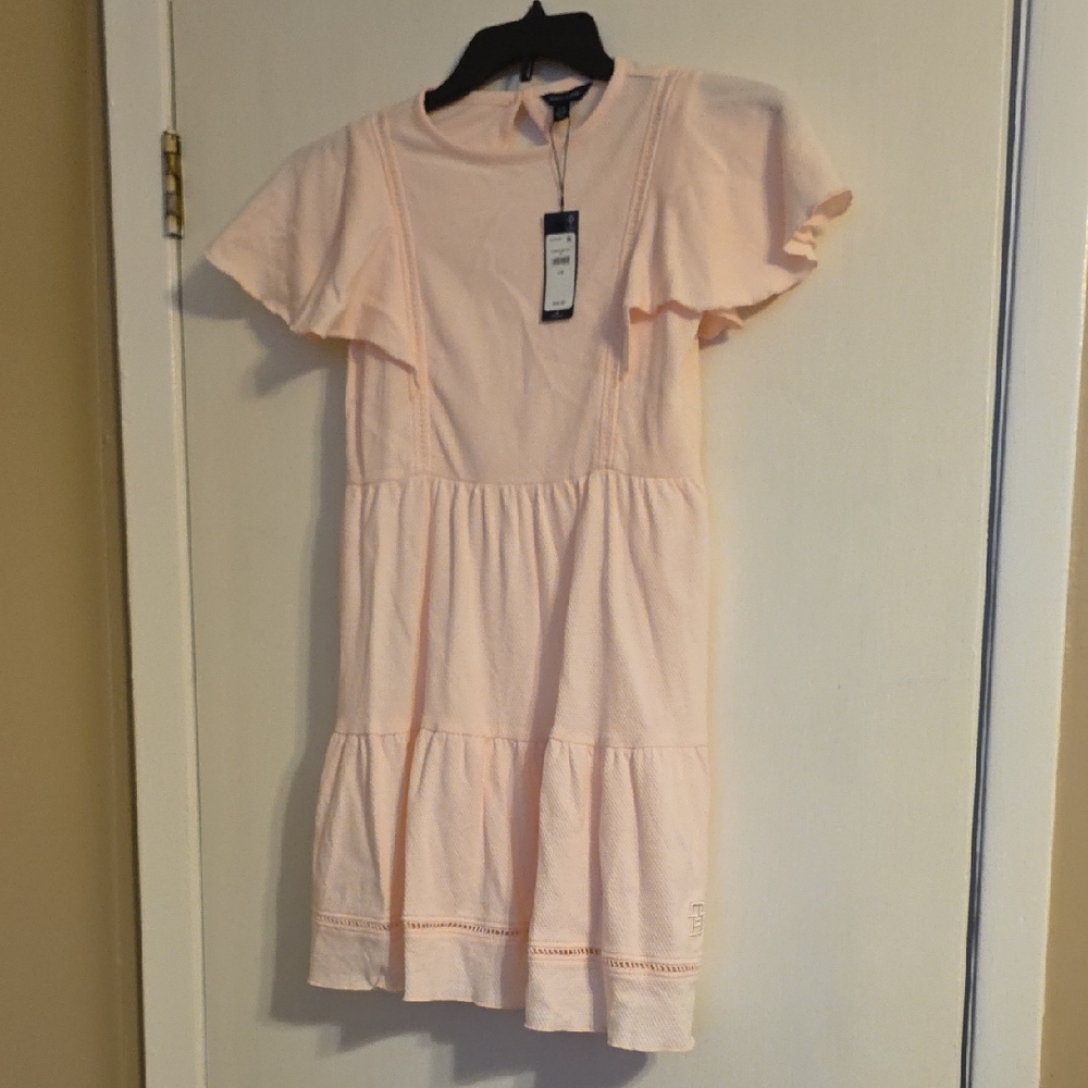 Tommy Hilfiger Light Pink Ruffle Sleeve Dress